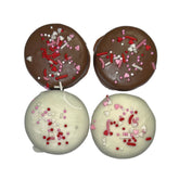 Milk & White Chocolate Covered Oreo with Sprinkles 4 pc